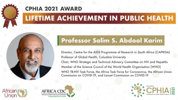 CAPRISA’s Director awarded the CPHIA 2021 Lifetime Achievement in Public Health Award